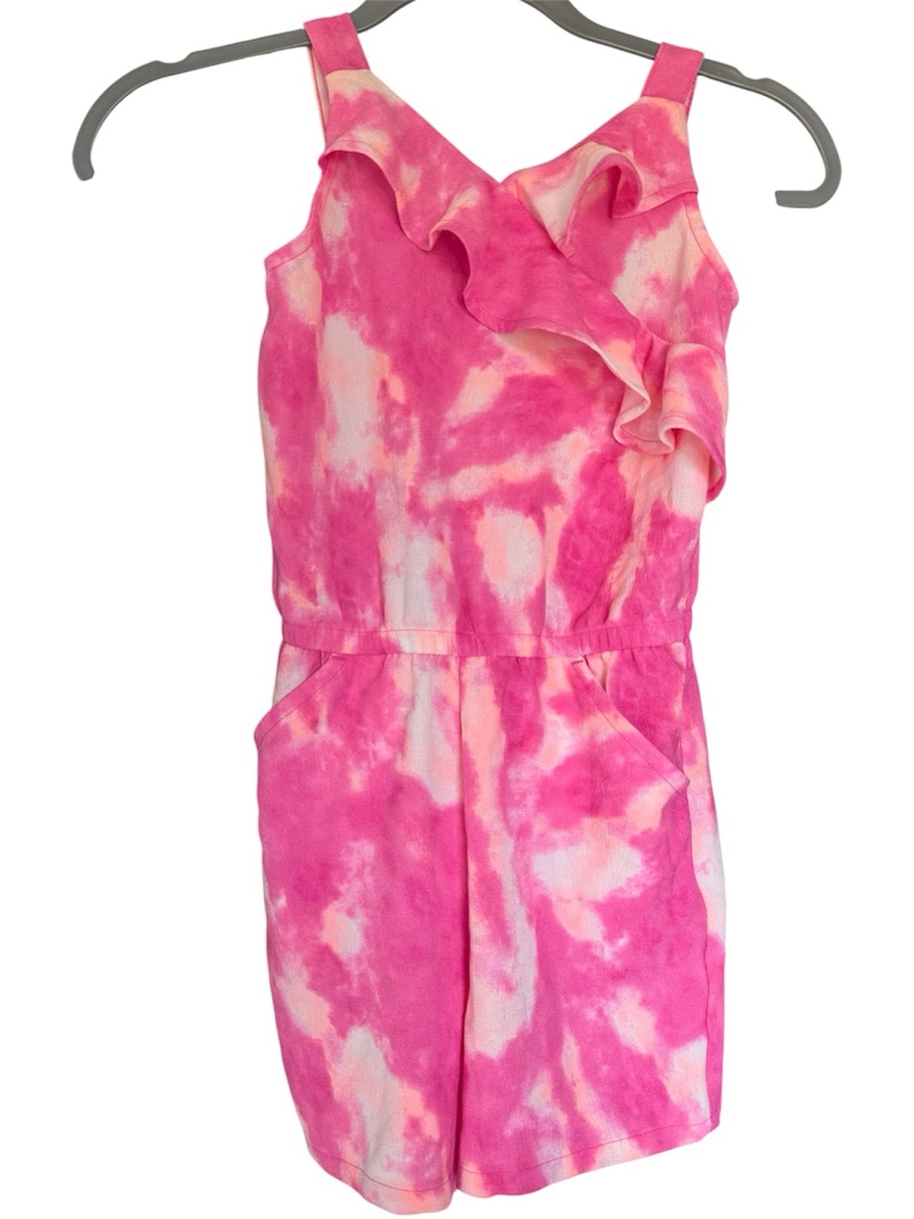 Girl Pink Tie-Dye One-Piece Romper